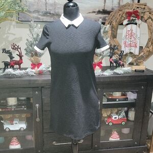 Classic Black Dress with White Collar